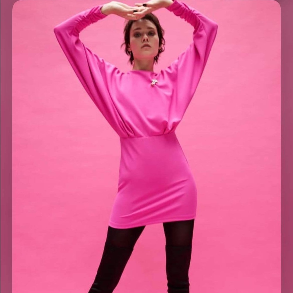 💖DRAPED DRESS💖- FUCHSIA